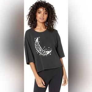 Spiritual Gangster Black Moon Child Cropped Graphic Tee, size L